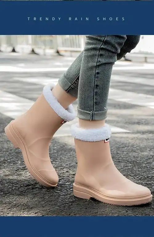 回力雨鞋女款时尚款外穿防滑中筒短筒水鞋夏季成人甜美风套鞋雨靴绿色