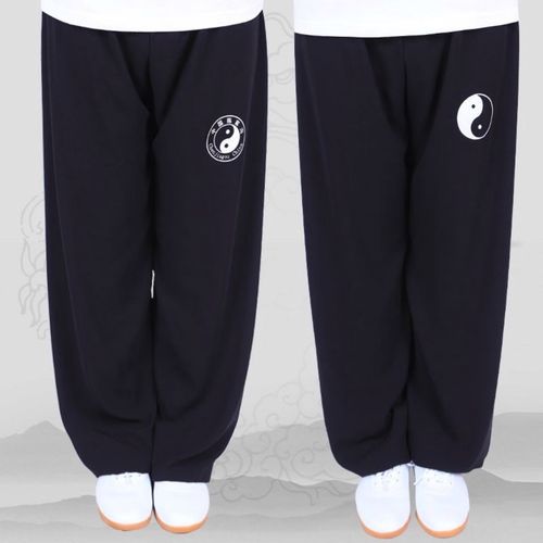 安·踏同款太极裤女夏夏季棉加丝太极拳练功裤男宽松瑜伽灯笼裤武术裤