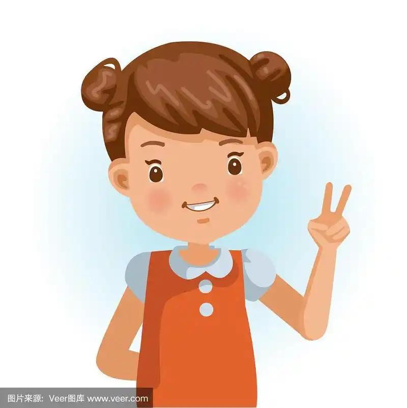 小女孩v手势