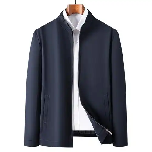 恒源祥男士夹克春秋立领爸爸装外套宽松休闲中老年男装上衣茄克衫