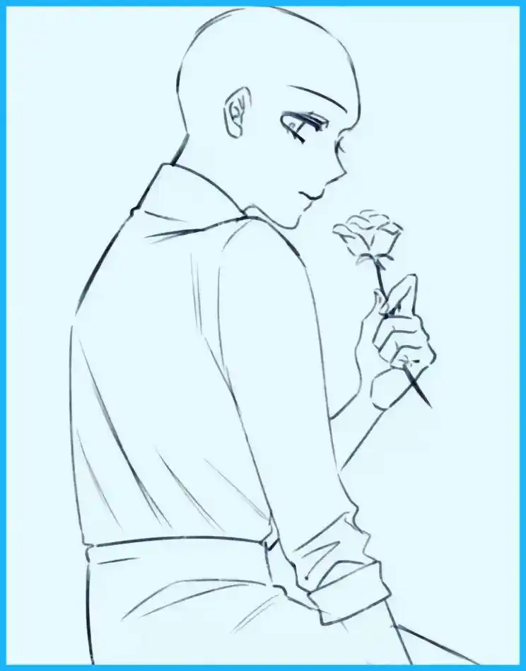 绘画素材  最唯美的单人手持鲜花!速度关注收藏!后续还有! - 抖音