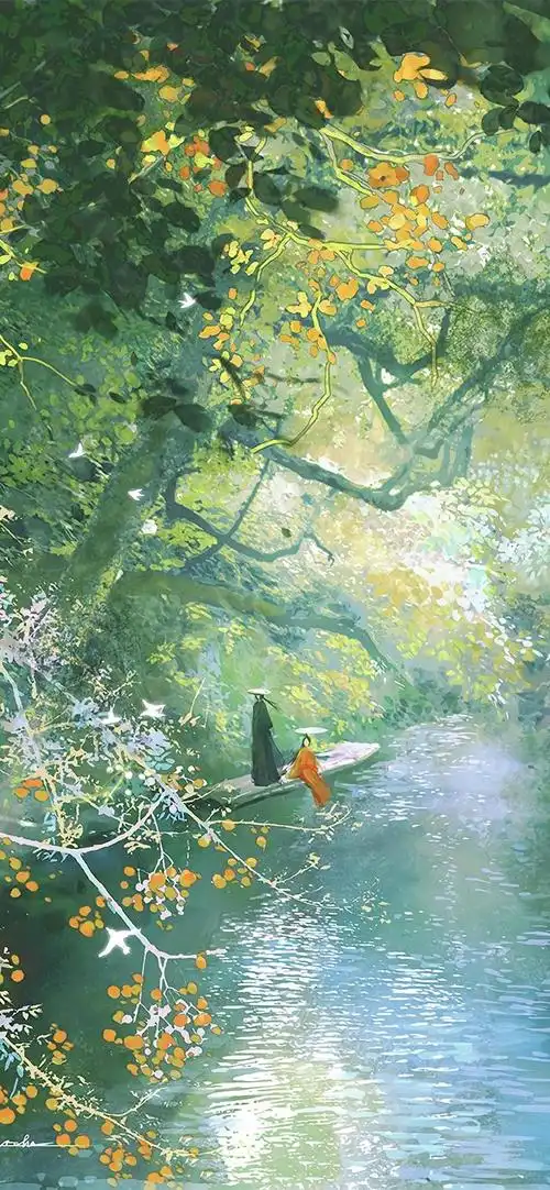 古风插画壁纸 拿图吱一声