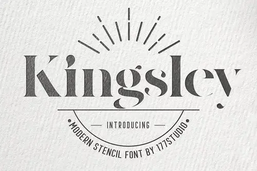 kingsley现代断线衬线创意logo设计英文字体下载