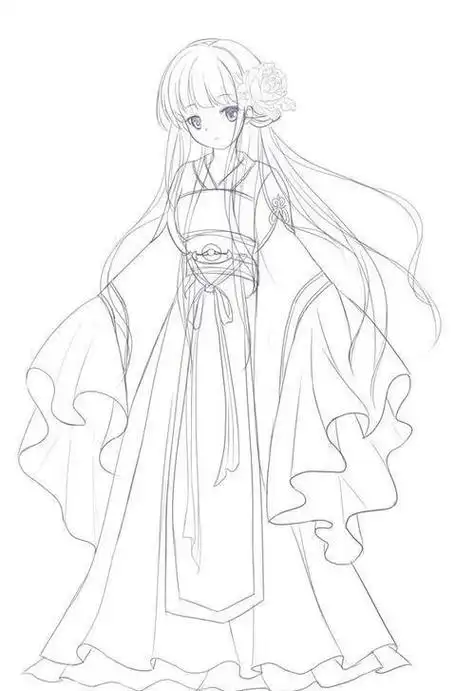 古装上色简笔画