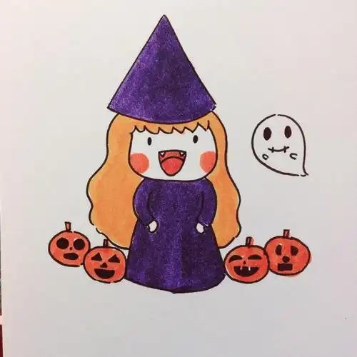 节日 万圣节 万圣节主题手绘简笔画 万圣节主题手绘简笔画