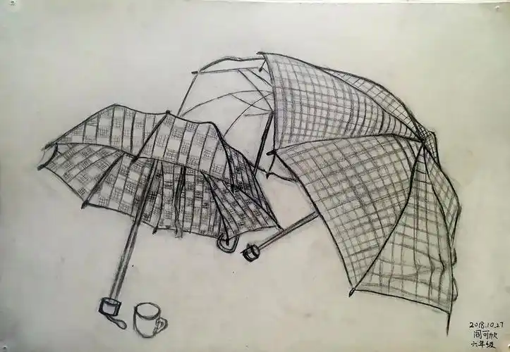 10月27日上午小学部写生素描作品