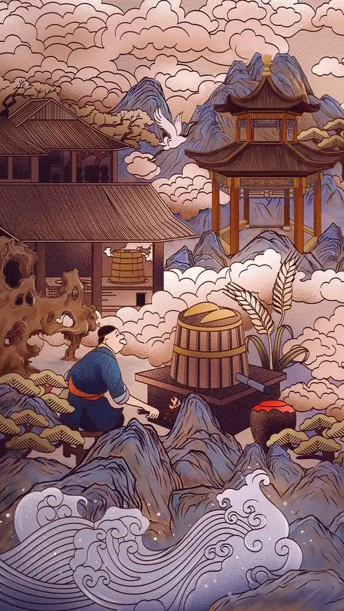 酿酒图|插画|商业插画|dy绿豆糕 - 原创作品 - 站酷 (zcool)