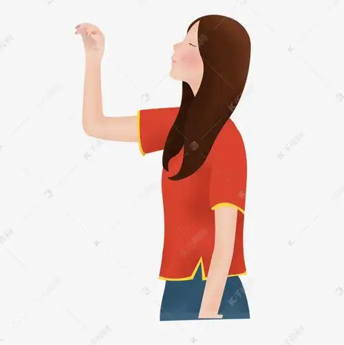 伸手看天的女人