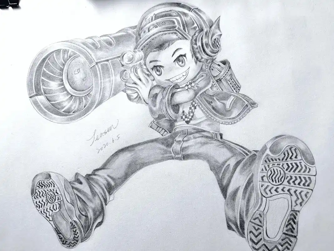 王者 #王者荣耀 #手绘 #画画#鲁班七号  - 抖音