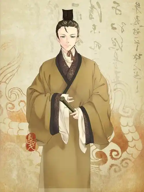 东汉夏之犬的古风汉服插画图片