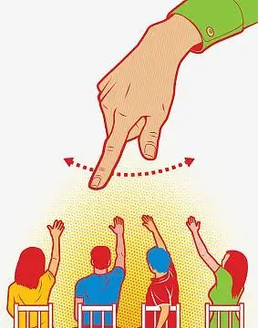 指向天空的女士图png手绘箭头指示人物png人物手势动作png矢量商业数