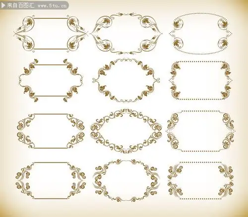 复古欧式花纹花边矢量-欧式边框-百图汇素材网