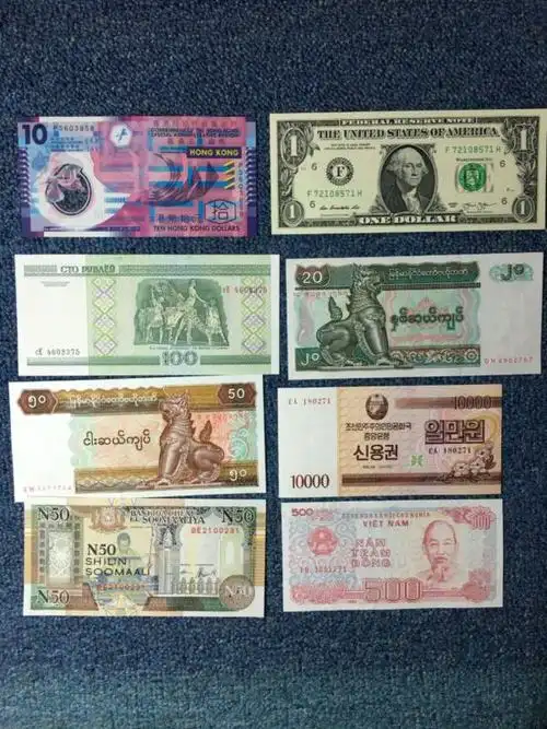 外国币26个国家52张钱币刀拆全新保真原票