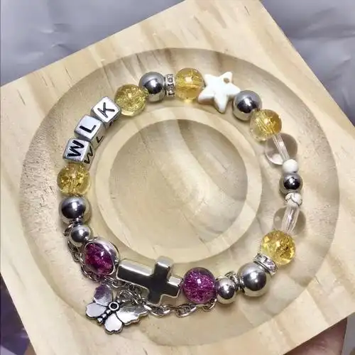 小包串珠日记|小鬼应援色手链