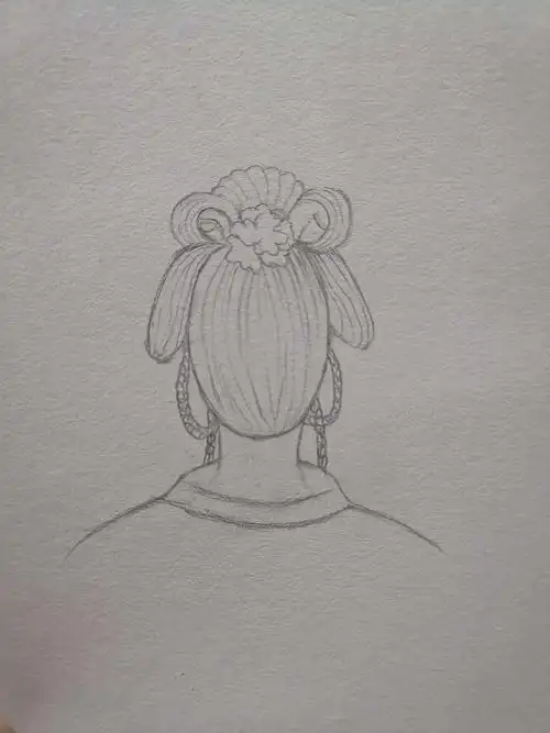 彩铅| 小插画《古风发髻》01