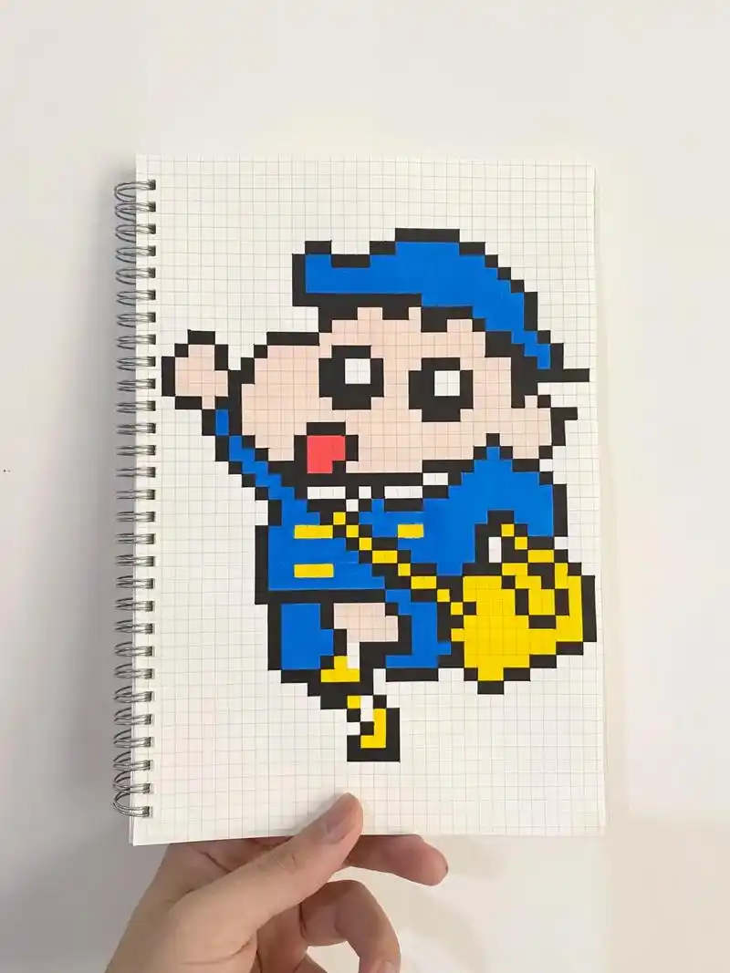 像素画:蜡笔小新94.#像素画  #蜡笔小新 #拼豆图纸 - 抖音