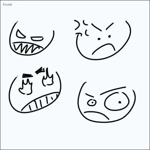 生气表情包生气的表情简笔画