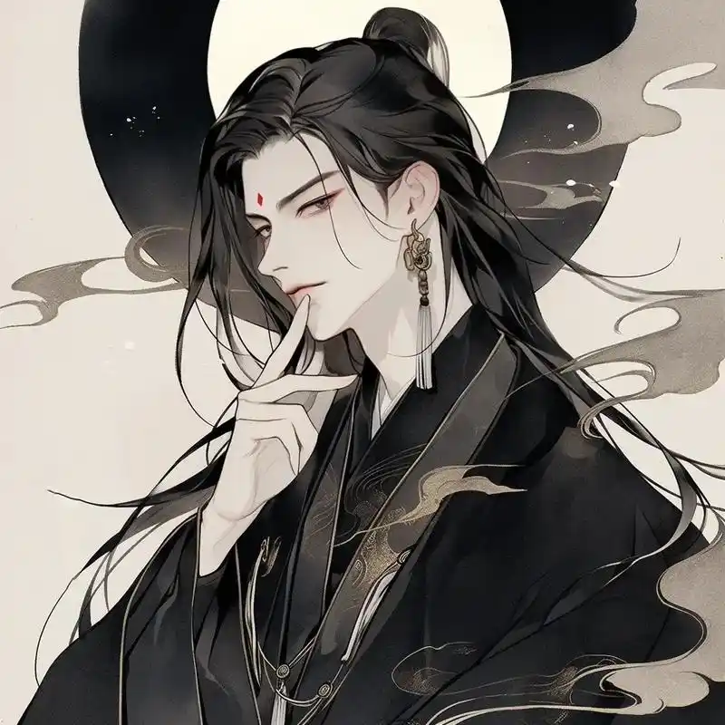 古风水墨头像.#midjourney #古风头像 #古风美男 - 抖音