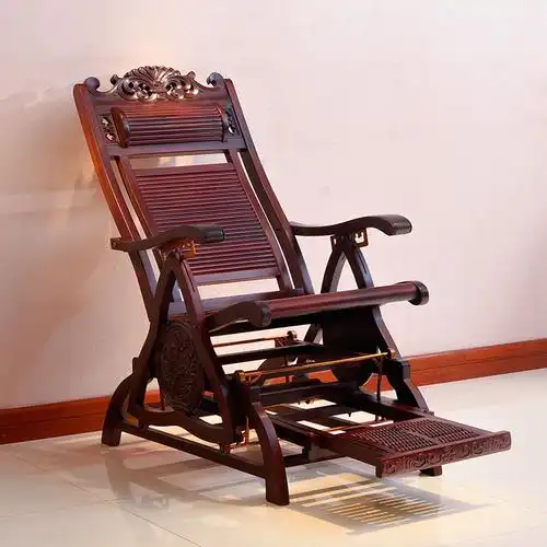 驿舍红木家具酸枝摇椅明清古典中式实木午休躺椅摇椅