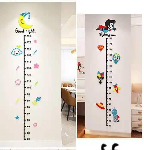 身高墙贴 儿童3d立体卡通宝宝量身高尺贴纸自粘儿童房装饰贴画家用 02