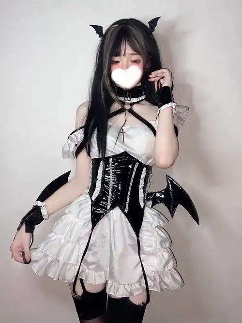 正经小恶魔女仆蛋糕蓬蓬裙甜辣连衣裙女洛丽塔短裙万圣节cos服装战袍