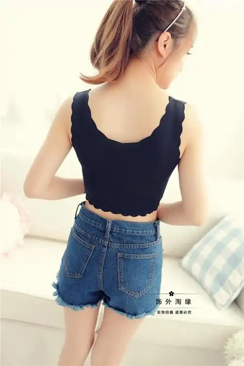 菲岱冰丝无痕一片式吊带背心女短款百搭夏薄款防走光打底裹胸抹胸内衣