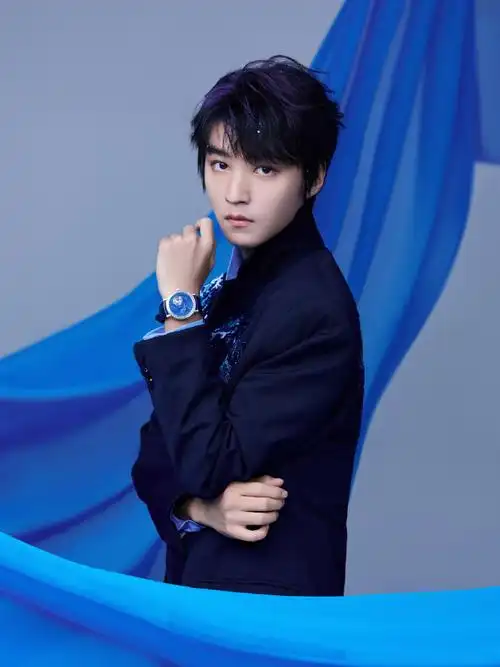 王俊凯蓝色刺绣西装##王俊凯又露红鞋底了