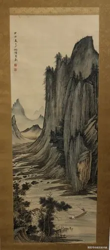 陈少梅临许道宁渔父图鉴赏