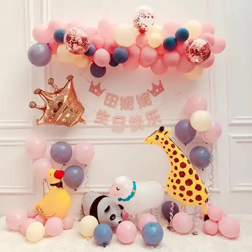 儿童 主题女孩 背景墙_男女孩周岁生日趴体布置一岁宝宝儿童主题派对