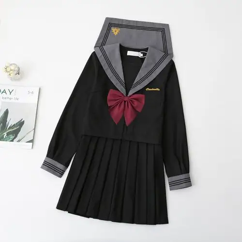 正统jk制服2019新款黑色水手服日校服学院学生校服