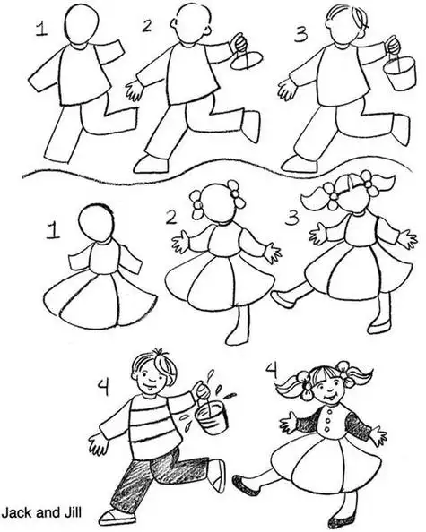 人物组合简笔画图片小学简笔画教你如何画人物情景的简笔画教程人物