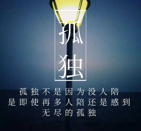 孤独不是因为没人陪简约朋友圈封面