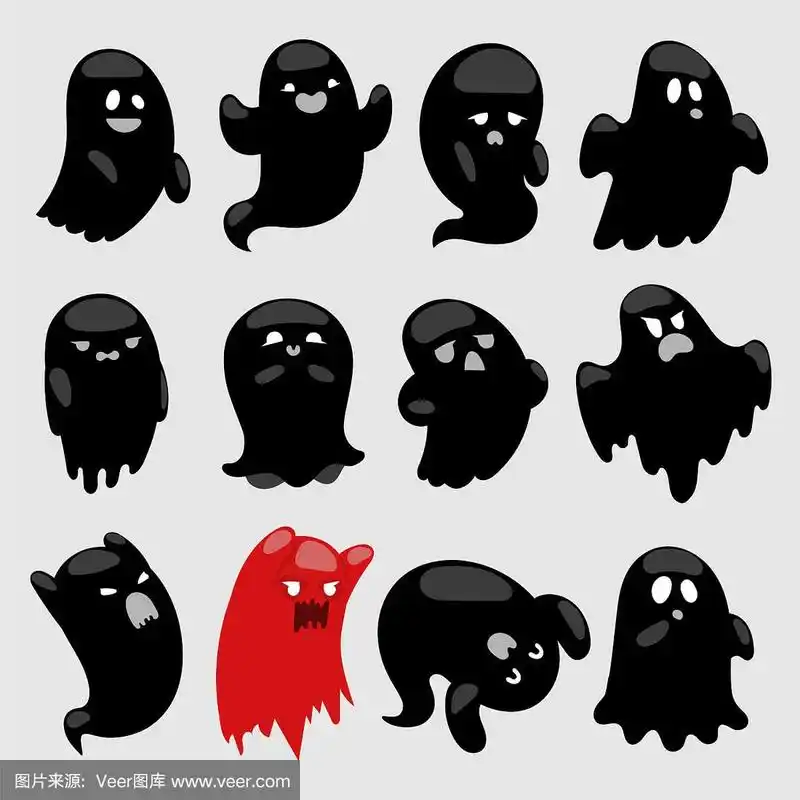 卡通幽灵人物插图