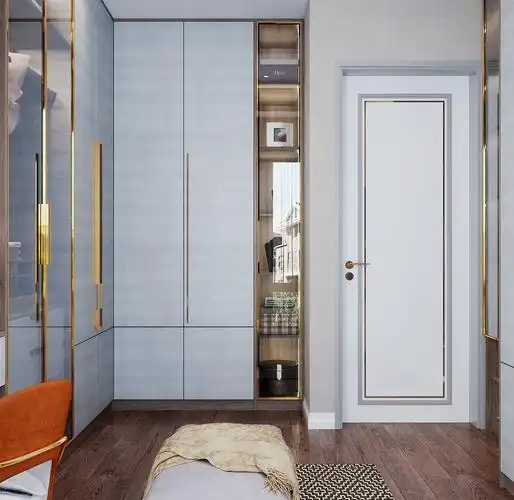 衣柜定制|迷离城市系列【镜面白 钢化玻璃轻奢门】