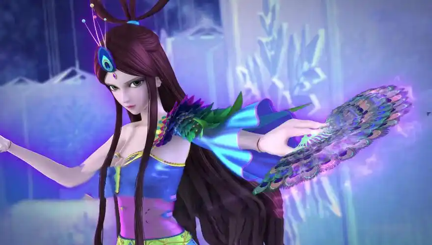 叶罗丽孔雀的弱点是陈思思孔雀变成紫色眼睛镜孔雀引出本尊