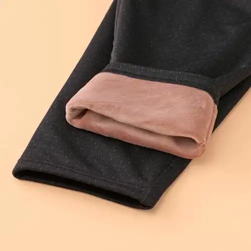 保暖裤冬季男士单件紧身打底裤滑面双层加绒加厚中青年高腰棉裤