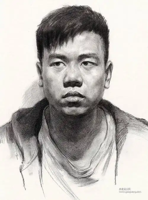 线性素描头像素材图,一组优秀的素描头像作品