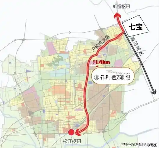 项目位于 12号线西延伸段沪松公路站南侧(在建),速达三大枢纽,3站进