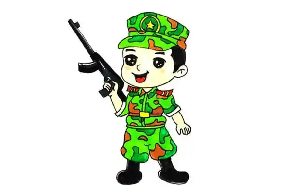 特种部队士兵简笔画步骤