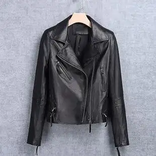 真皮皮衣女短款2018秋冬海宁新款绵羊皮时尚大牌显瘦机车夹克女