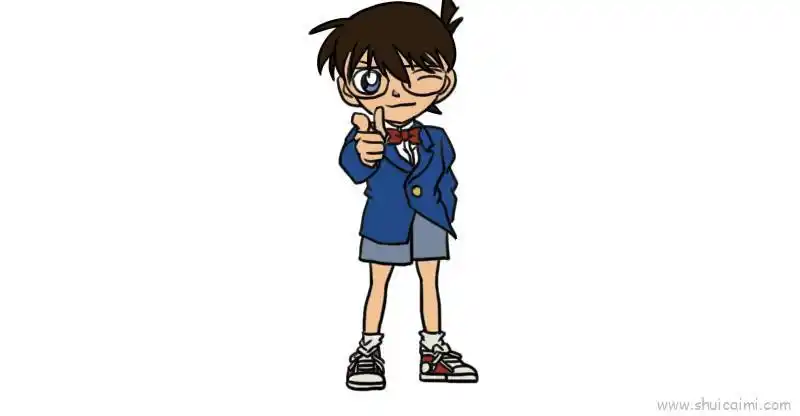 名侦探柯南儿童画怎么画 名侦探柯南简笔画步骤