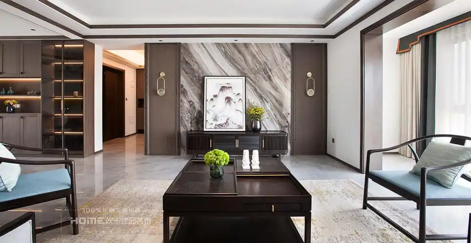 新中式客厅装修实景图