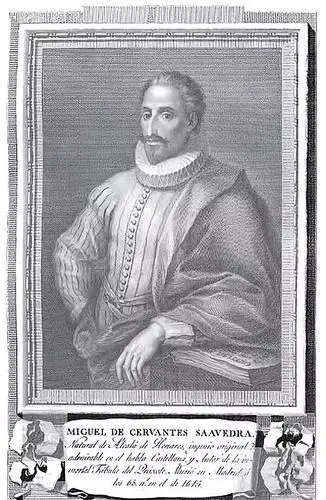 塞万提斯的素描插图画像