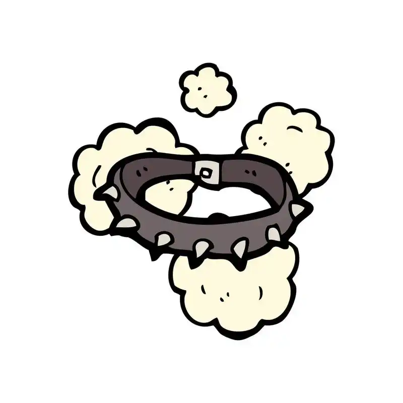 尖尖的狗项圈,矢量,卡通尖尖的狗项圈,在白色背景上