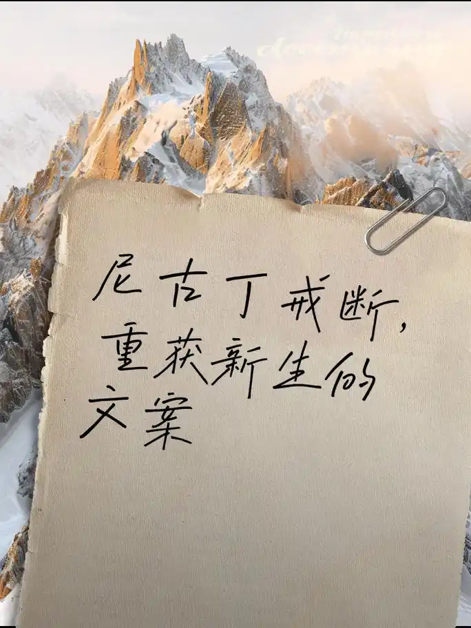 尼古丁戒断,重获新生的文案 1,挣脱尼古丁的束缚,你迎来全新的生命 2