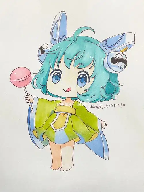 手绘个q版蔡文姬