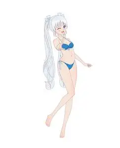 在夏天比基尼泳衣动漫在水下的热带海中潜水的小男孩热带度假动漫向量