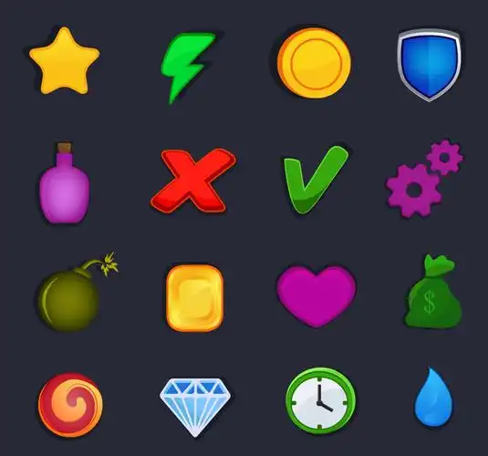 16款卡通游戏图标矢量素材