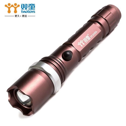 双童led强光手电筒充电式家用户外超亮探照灯骑行手电筒