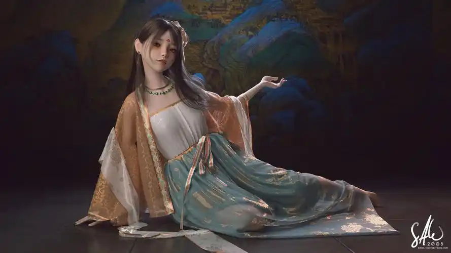 女儿穿汉服2古风3d